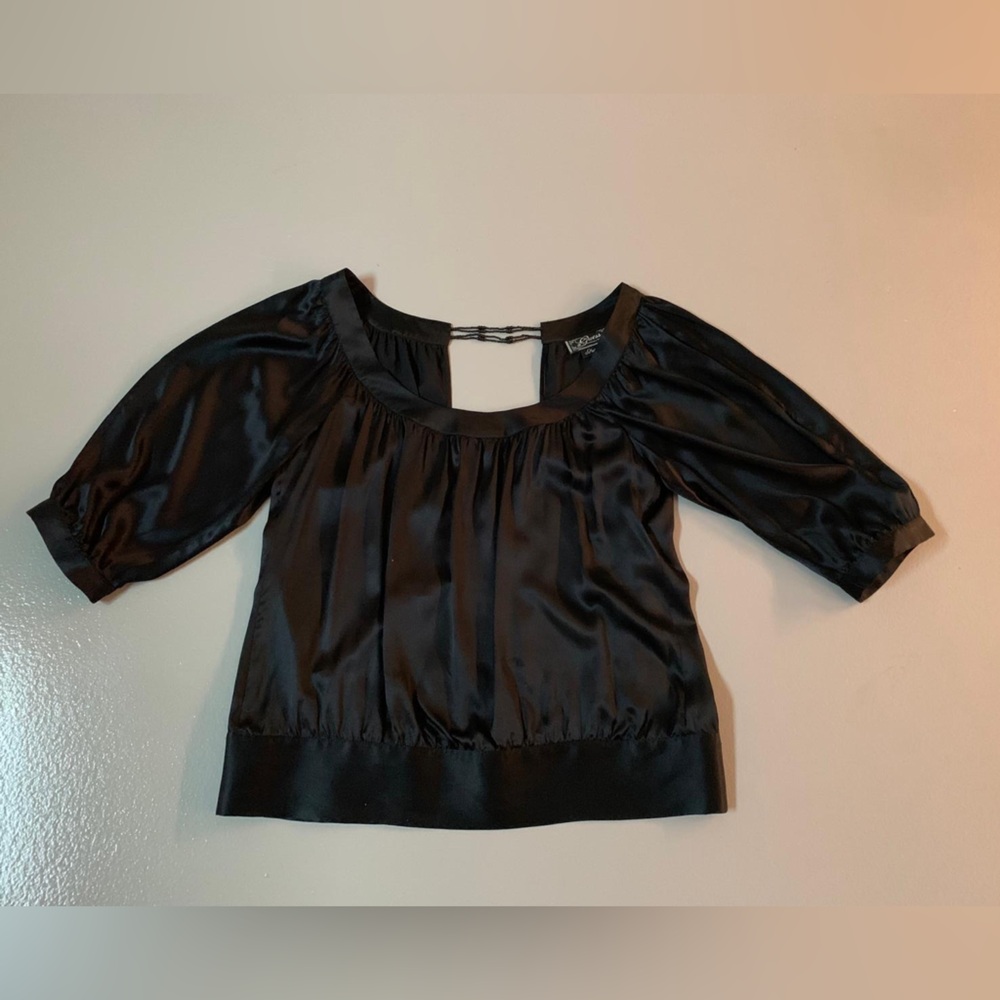 Satin open back top with beads - size S